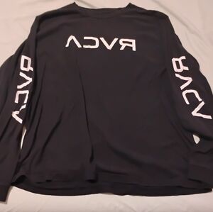 RVCA Black Long Sleeve Tee with White Logo